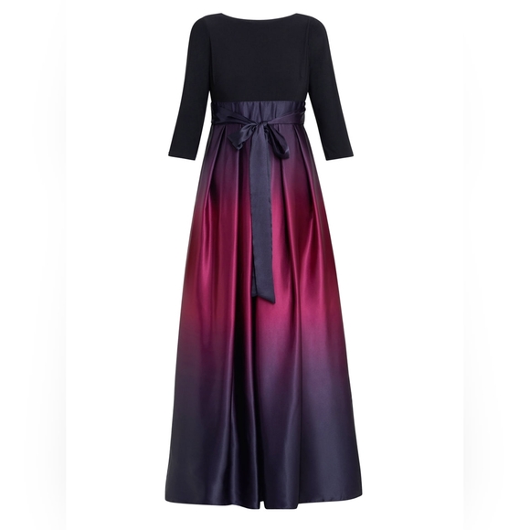 SNLY NEW YORK PURPLE & MAGENTA OMBRE' SATIN FORMAL GOWN 10